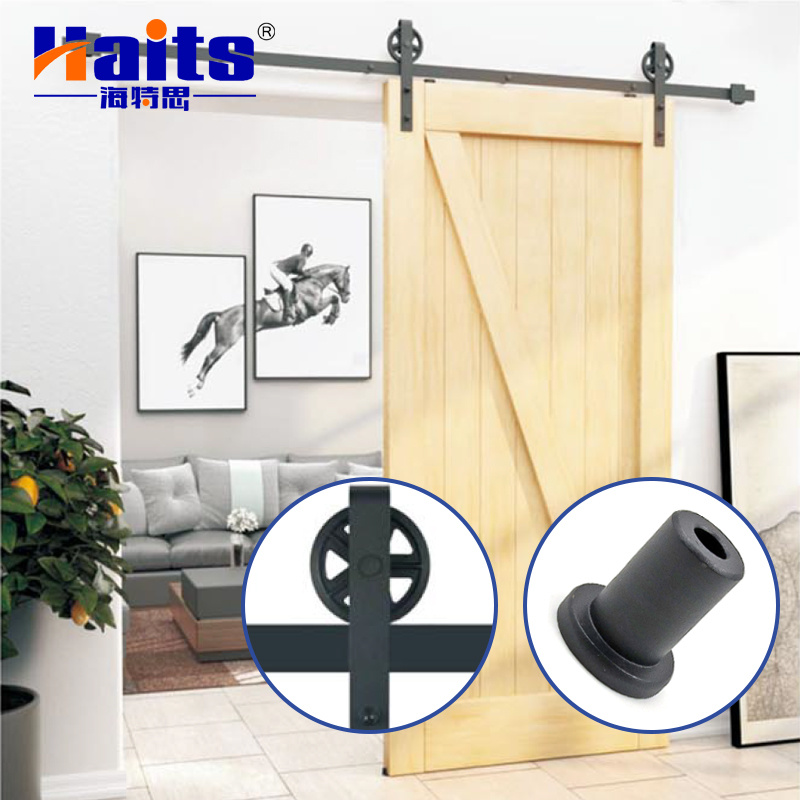 HT-33.032 Antique Style Hanging Sliding Solid Wood Plank Barn Door System
